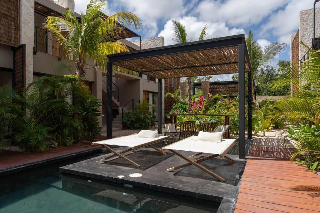 Appartamento Lujoso Departamento Boho-Chic Con Alberca Privada Tulum Esterno foto